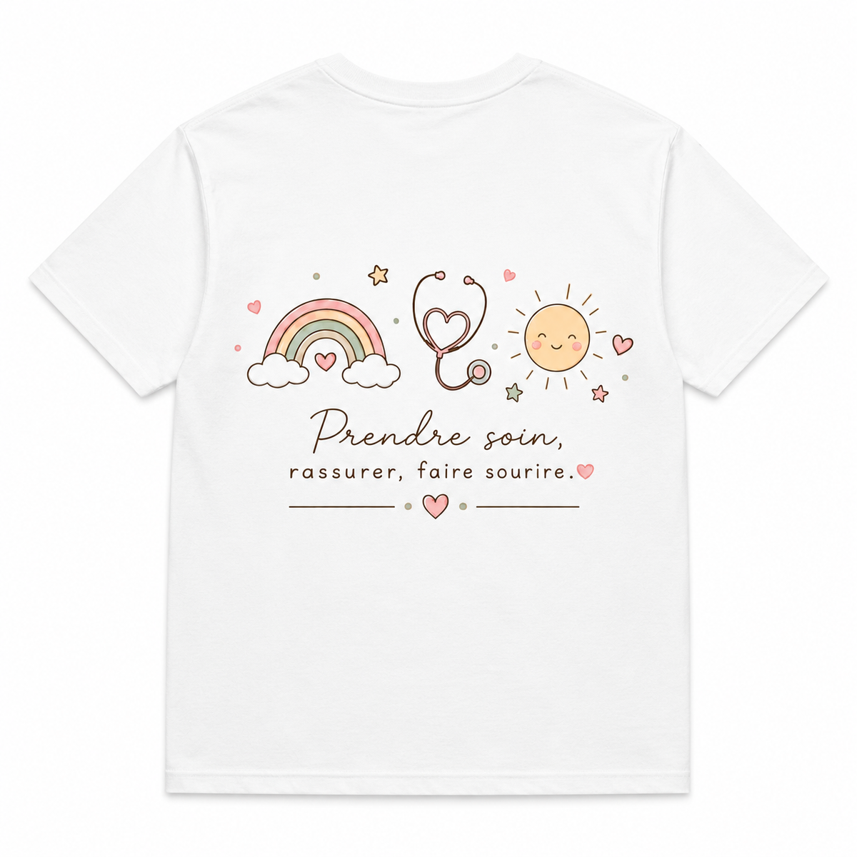 Prendre soin, rassurer, faire sourire.
