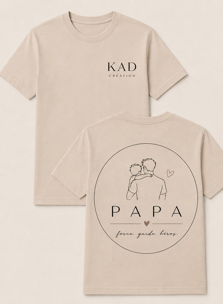 T-Shirt (Papa force, Guide, Héros)